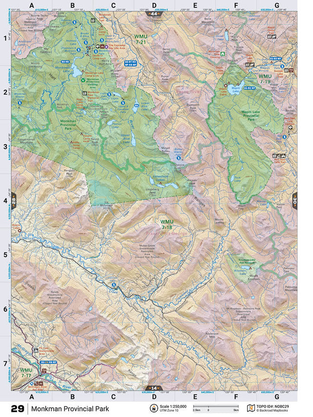NOBC29 Wall Map - Monkman Provincial Park - Backroad Maps