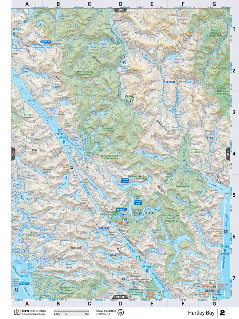 NOBC2 Wall Map - Hartley Bay - Backroad Maps