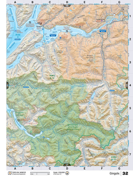 NOBC32 Wall Map - Gingolx - Backroad Maps