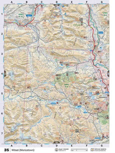NOBC35 Wall Map - Witset (Moricetown) - Backroad Maps