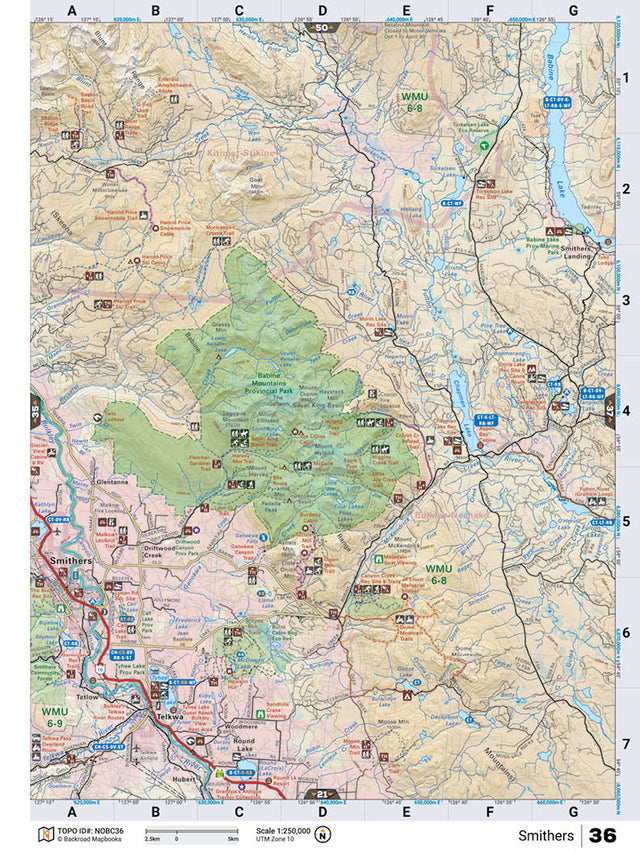 NOBC36 Wall Map - Smithers - Backroad Maps