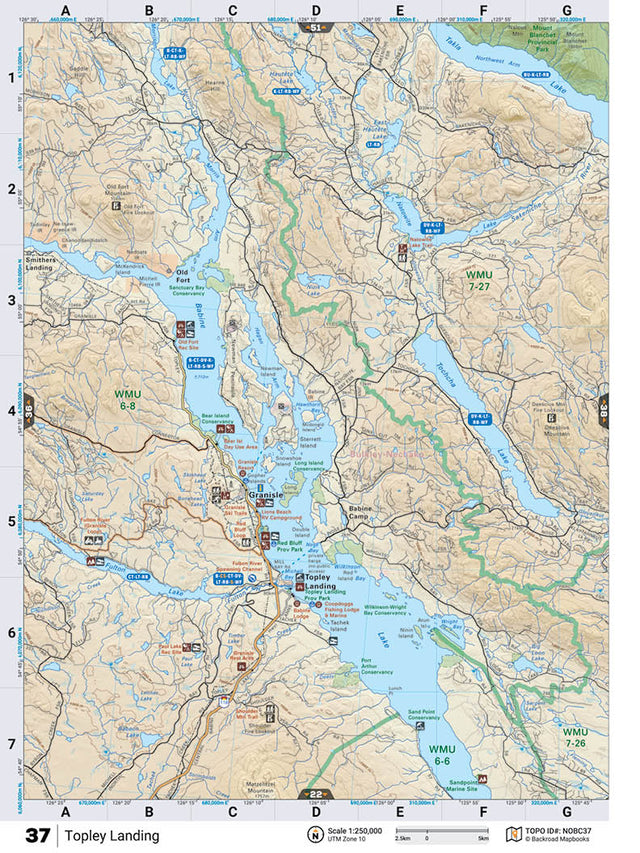 NOBC37 Wall Map - Topley Landing - Backroad Maps