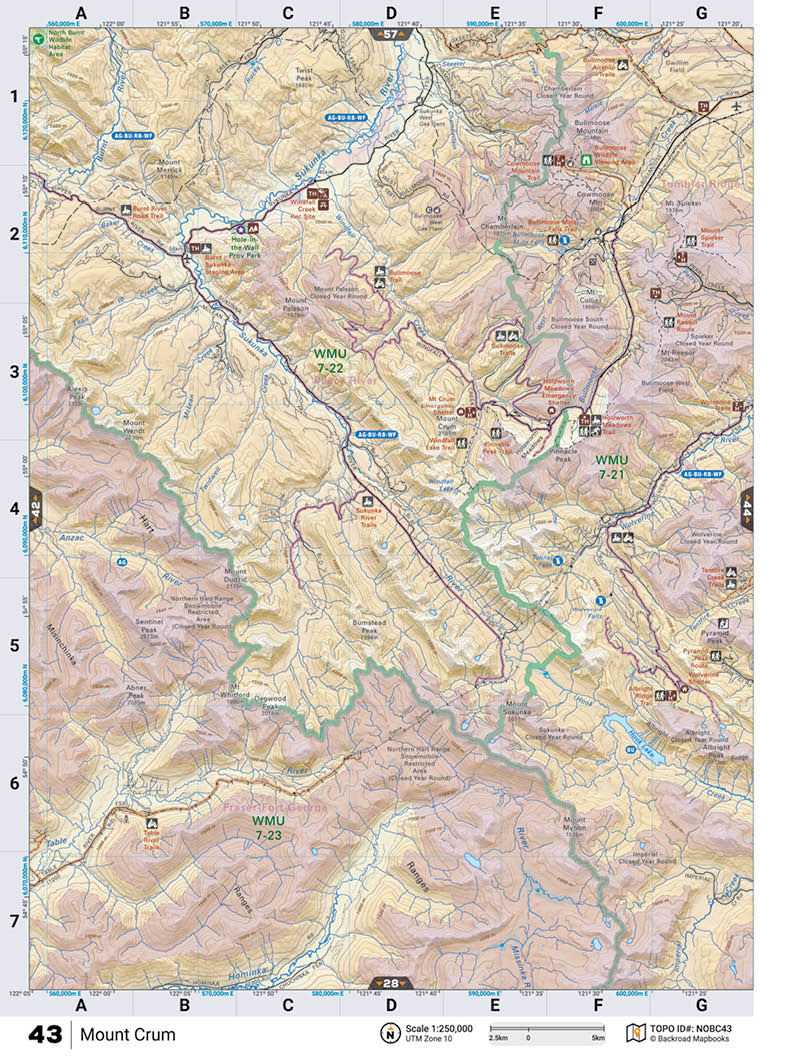 NOBC43 Wall Map - Mount Crum - Backroad Maps
