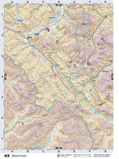 NOBC43 Wall Map - Mount Crum - Backroad Maps