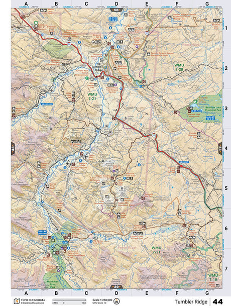 NOBC44 Wall Map - Tumbler Ridge - Backroad Maps