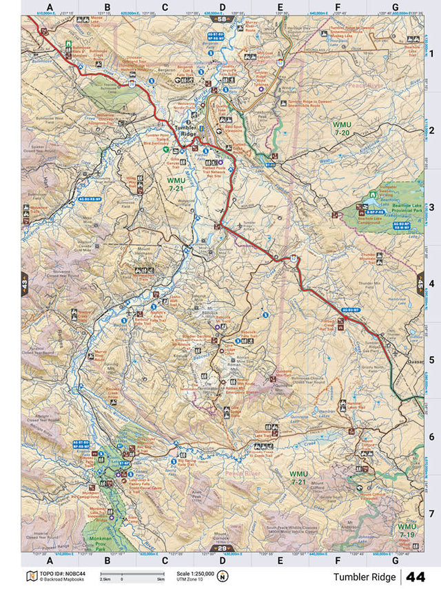NOBC44 Wall Map - Tumbler Ridge - Backroad Maps
