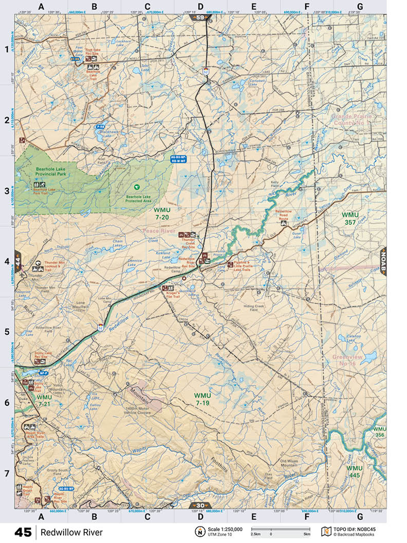 NOBC45 Wall Map - Redwillow River - Backroad Maps