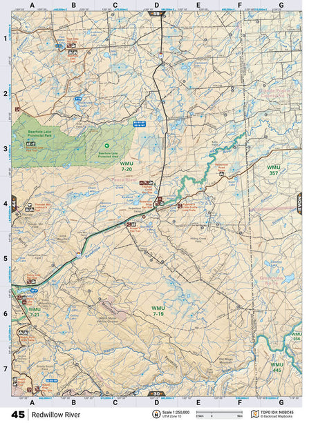NOBC45 Wall Map - Redwillow River - Backroad Maps