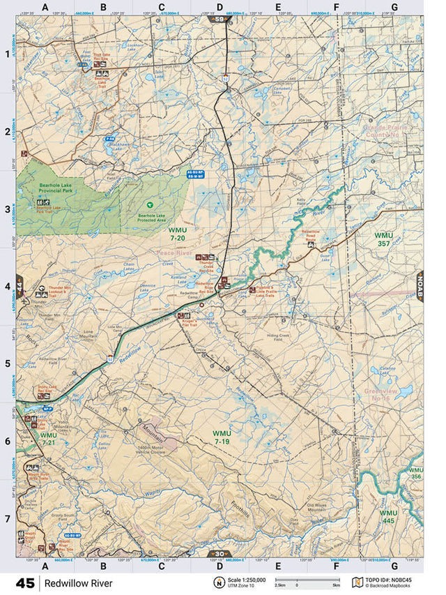 NOBC45 Wall Map - Redwillow River - Backroad Maps