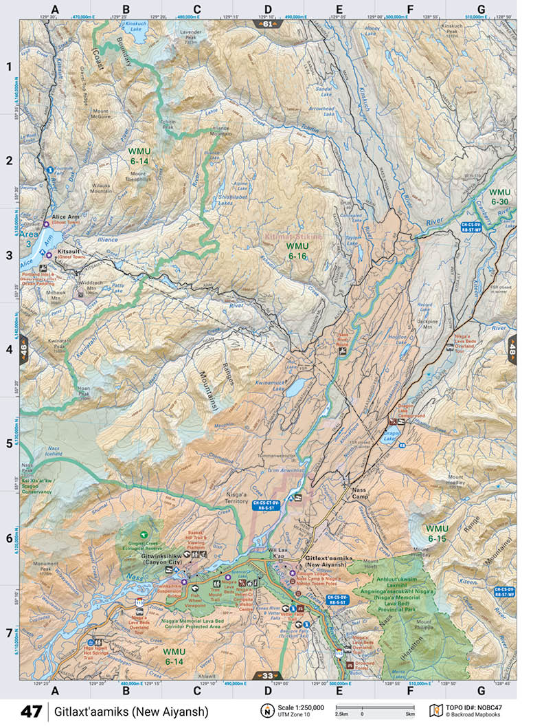 NOBC47 Wall Map - New Aiyansh - Backroad Maps