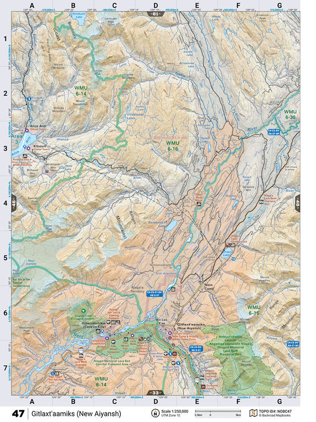 NOBC47 Wall Map - New Aiyansh - Backroad Maps