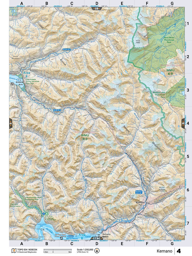 NOBC4 TOPO Map - Kemano - Backroad Maps