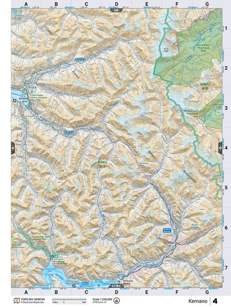 NOBC4 Wall Map - Kemano - Backroad Maps