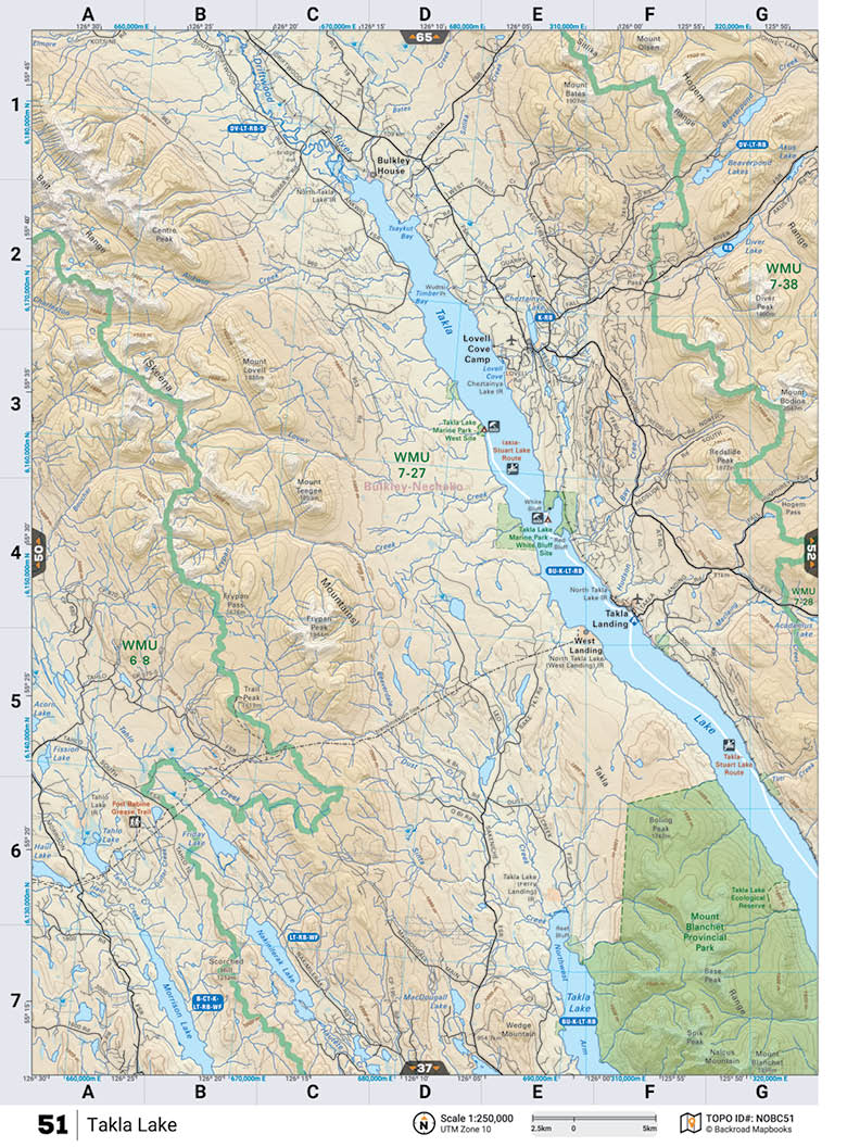 NOBC51 TOPO Map - Takla Lake - Backroad Maps