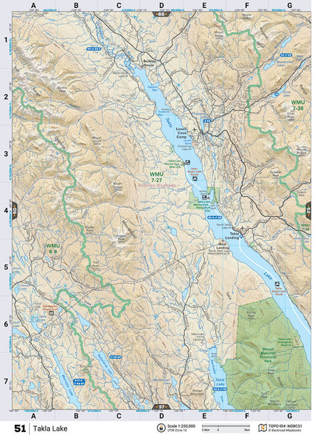 NOBC51 Wall Map - Takla Lake - Backroad Maps