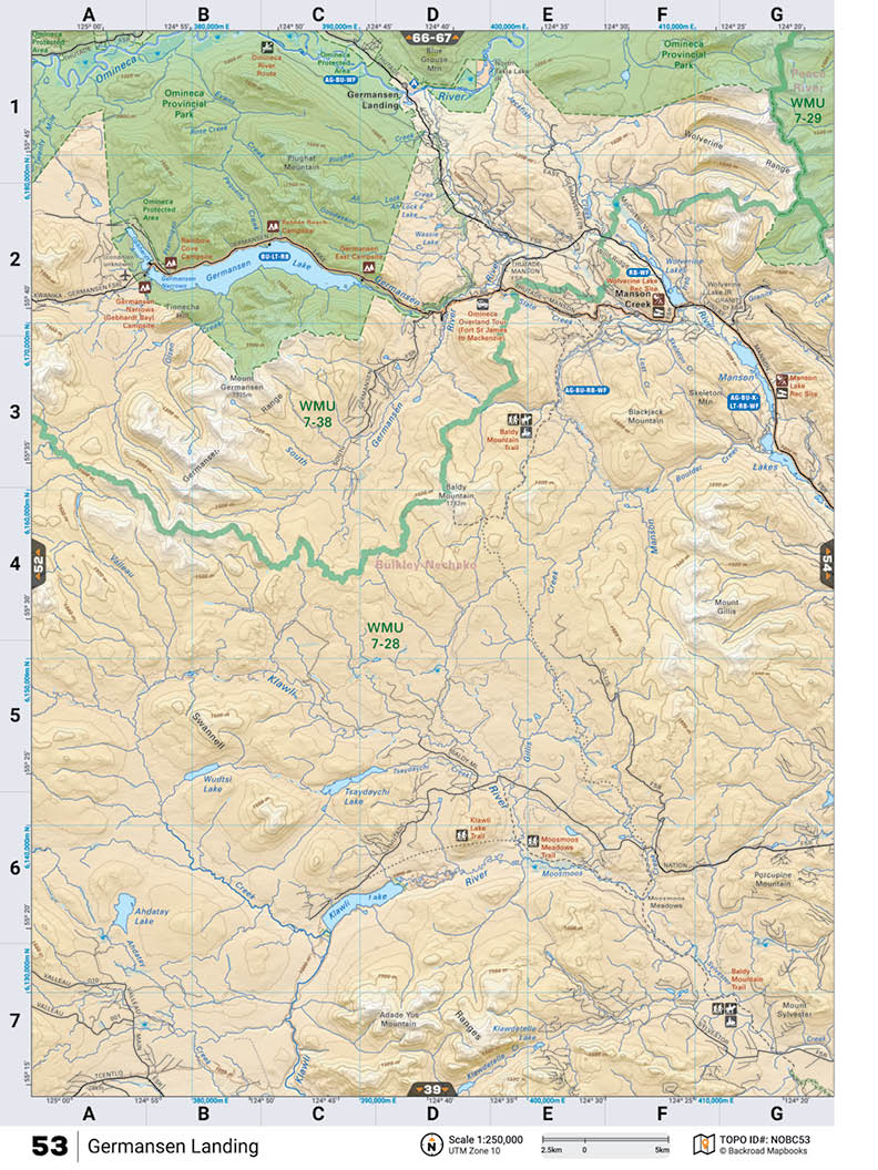 NOBC53 Wall Map - Germansen Landing - Backroad Maps