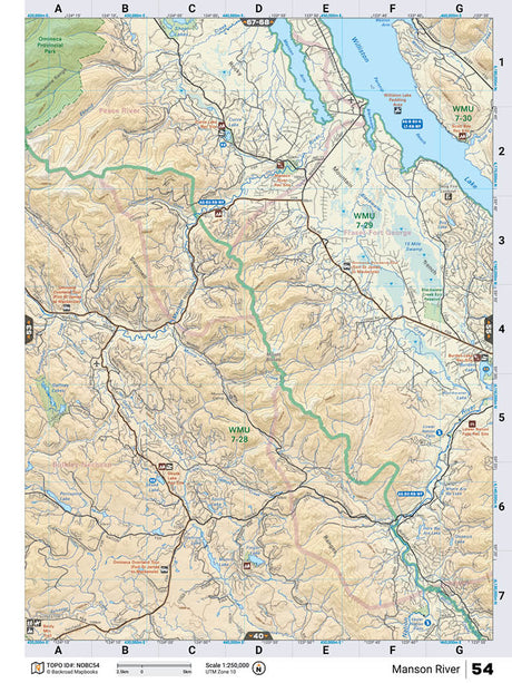 NOBC54 Wall Map - Manson River - Backroad Maps
