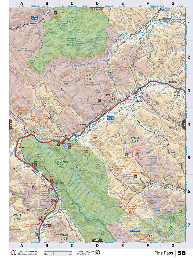 NOBC56 Wall Map - Pine Pass - Backroad Maps