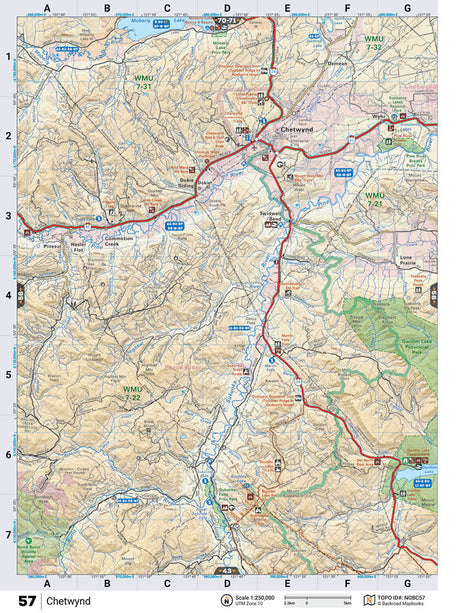 NOBC57 Wall Map - Chetwynd - Backroad Maps