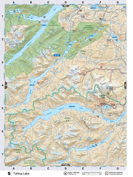 NOBC5 Wall Map - Tahtsa Lake - Backroad Maps