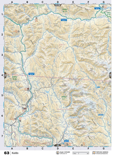 NOBC63 Wall Map - Kuldo - Backroad Maps