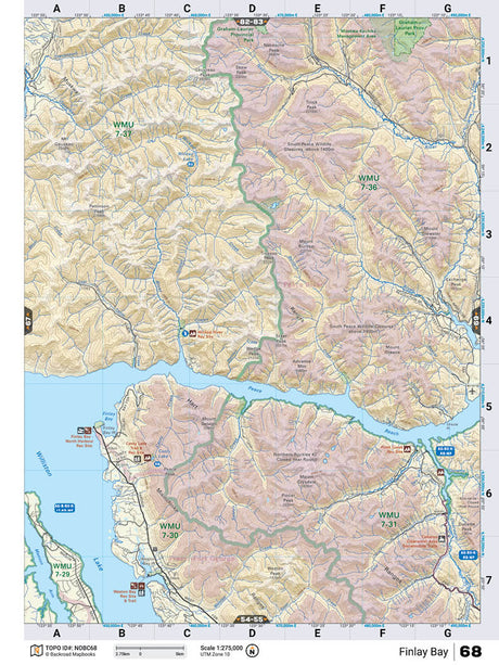 NOBC68 Wall Map - Finlay Bay - Backroad Maps