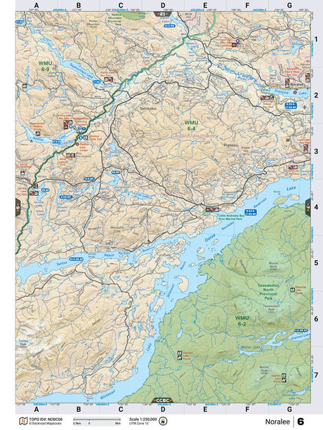 NOBC6 Wall Map - Noralee - Backroad Maps