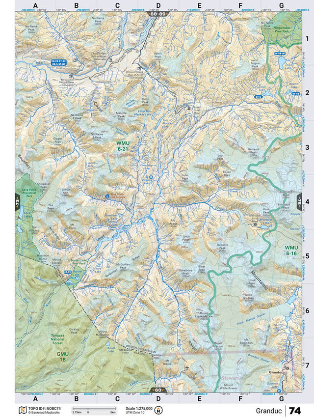 NOBC74 TOPO Map - Granduc - 