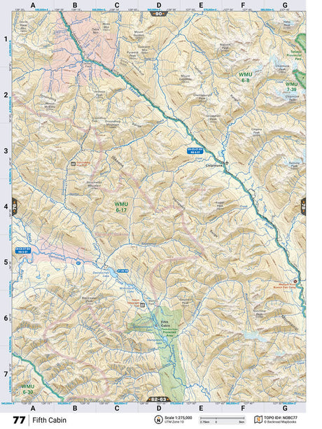 NOBC77 Wall Map - Fifth Cabin - Backroad Maps