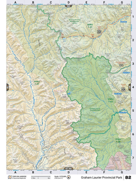 NOBC82 TOPO Map - Graham Laurier Prov Park - Backroad Maps