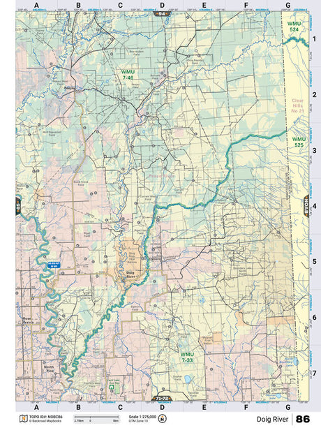 NOBC86 Wall Map - Doig River - Backroad Maps