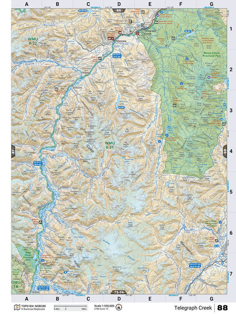 NOBC88 Wall Map - Telegraph Creek - Backroad Maps