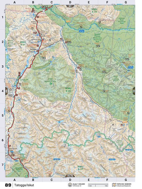 NOBC89 Wall Map - Tatogga/Iskut - Backroad Maps