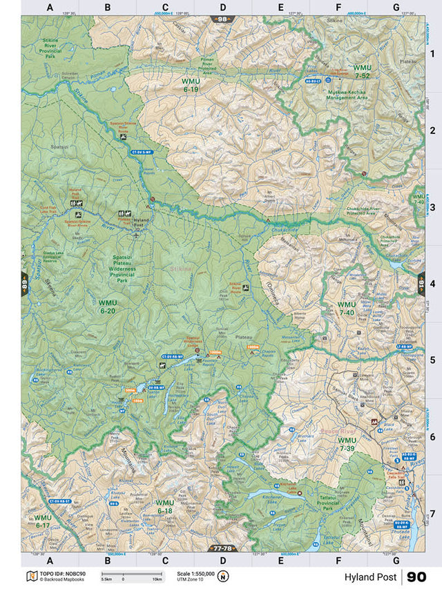 NOBC90 TOPO Map - Hyland Post - Backroad Maps