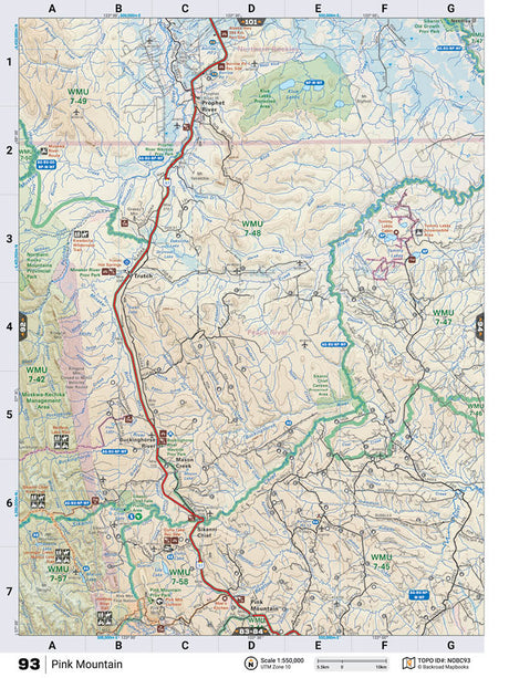 NOBC93 Wall Map - Pink Mountain - Backroad Maps