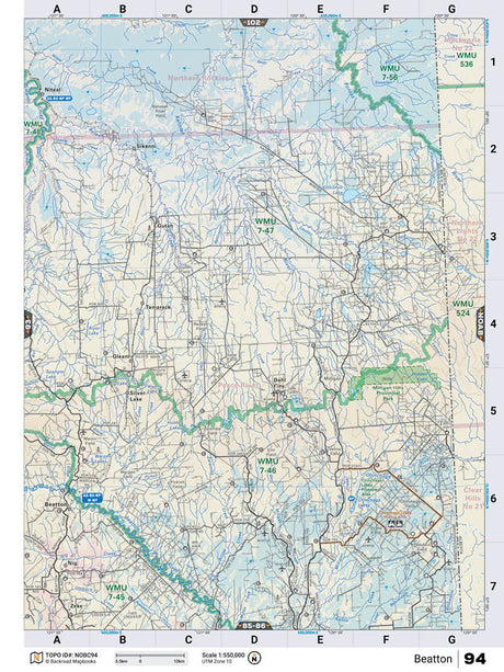 NOBC94 Wall Map - Beatton - Backroad Maps