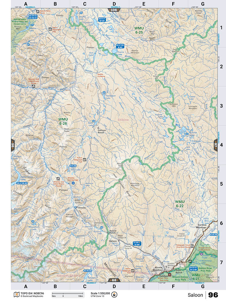 NOBC96 Wall Map - Saloon - Backroad Maps