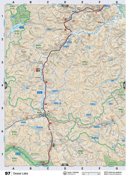 NOBC97 Wall Map - Dease Lake - Backroad Maps