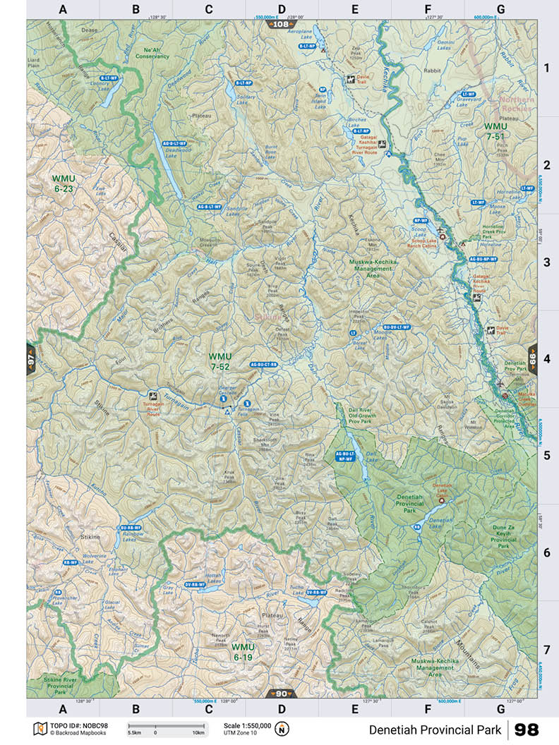 NOBC98 Wall Map - Denetiah Provinvial Park - Backroad Maps