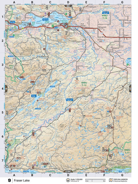 NOBC9 Wall Map - Fraser Lake - Backroad Maps