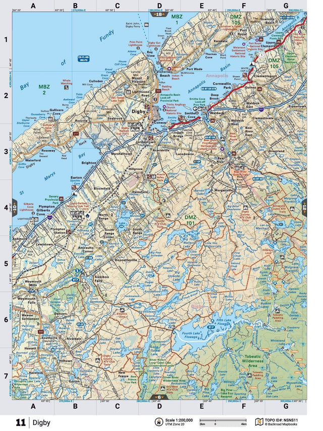 NSNS11 Wall Map - Digby - Backroad Maps