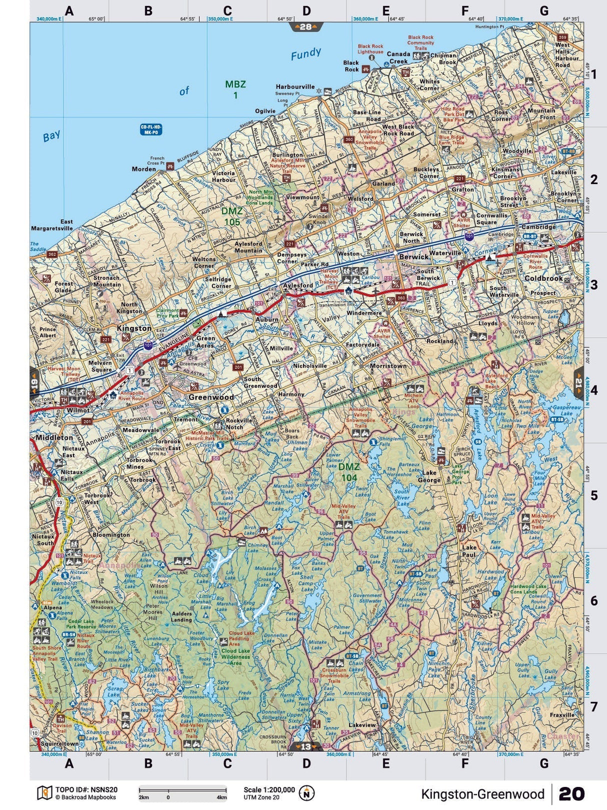 NSNS20 Wall Map - Kingston - Backroad Maps