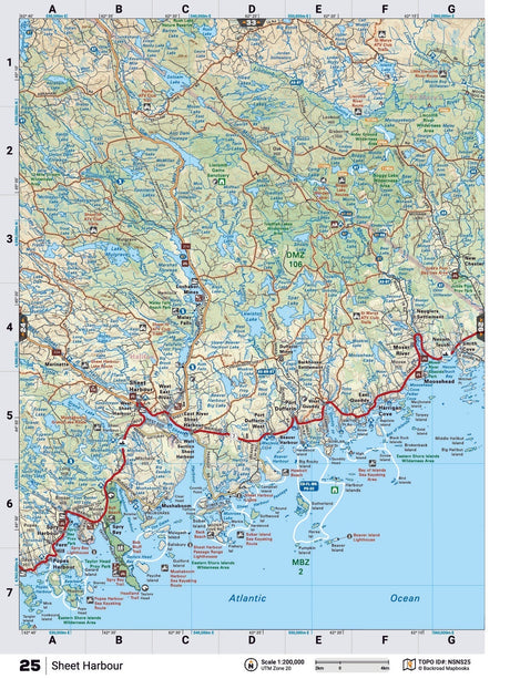 NSNS25 Wall Map - Sheet Harbour - Backroad Maps