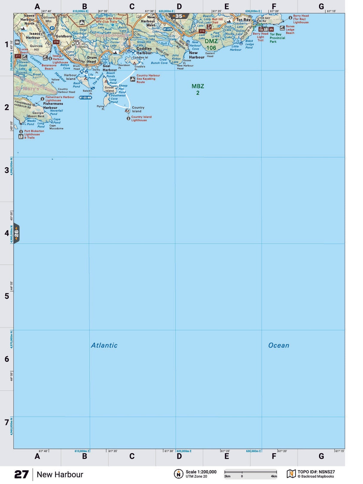 NSNS27 TOPO Map - New Harbour - Backroad Maps
