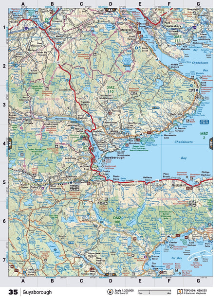 NSNS35 TOPO Map - Guysborough - Backroad Maps
