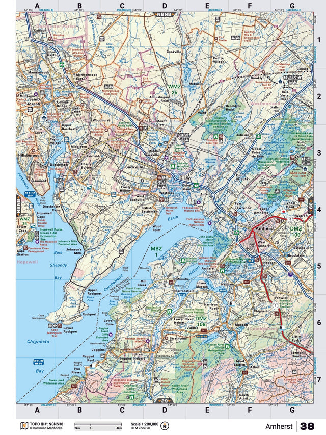 NSNS38 TOPO Map - Amherst - Backroad Maps