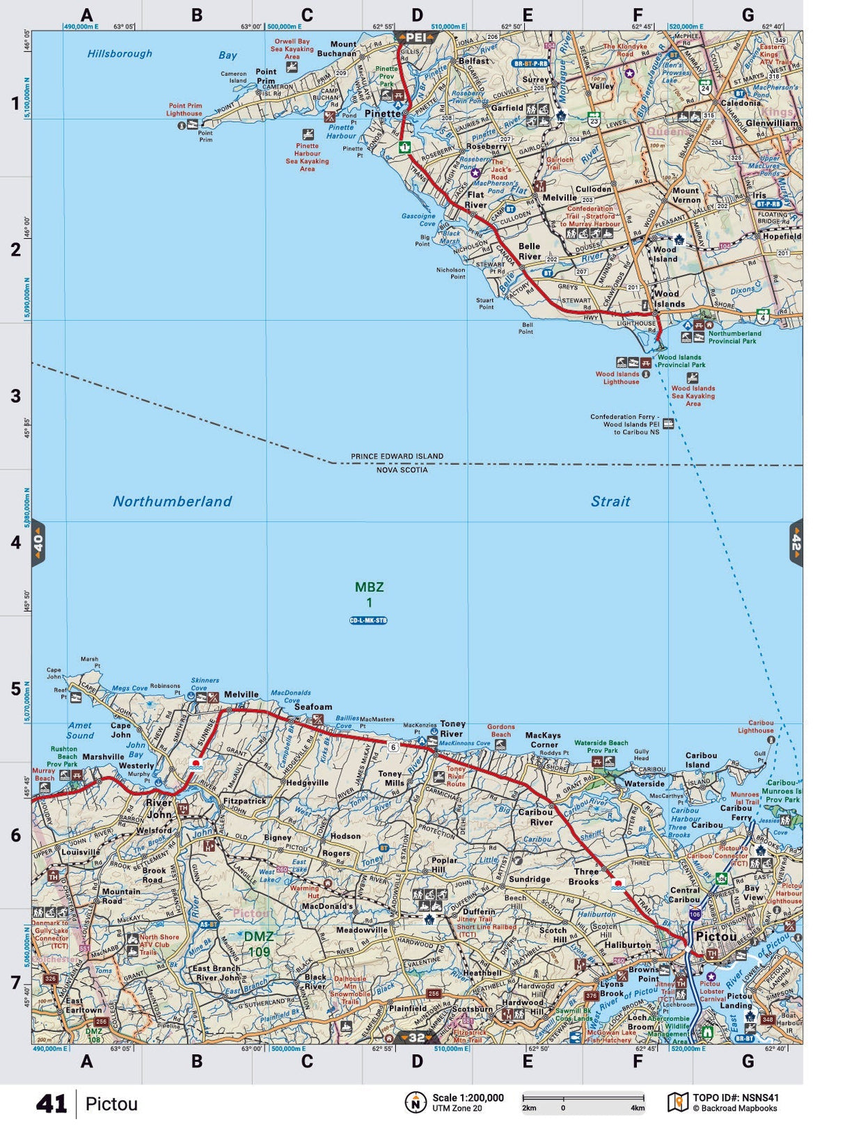 NSNS41 TOPO Map - Pictou - Backroad Maps
