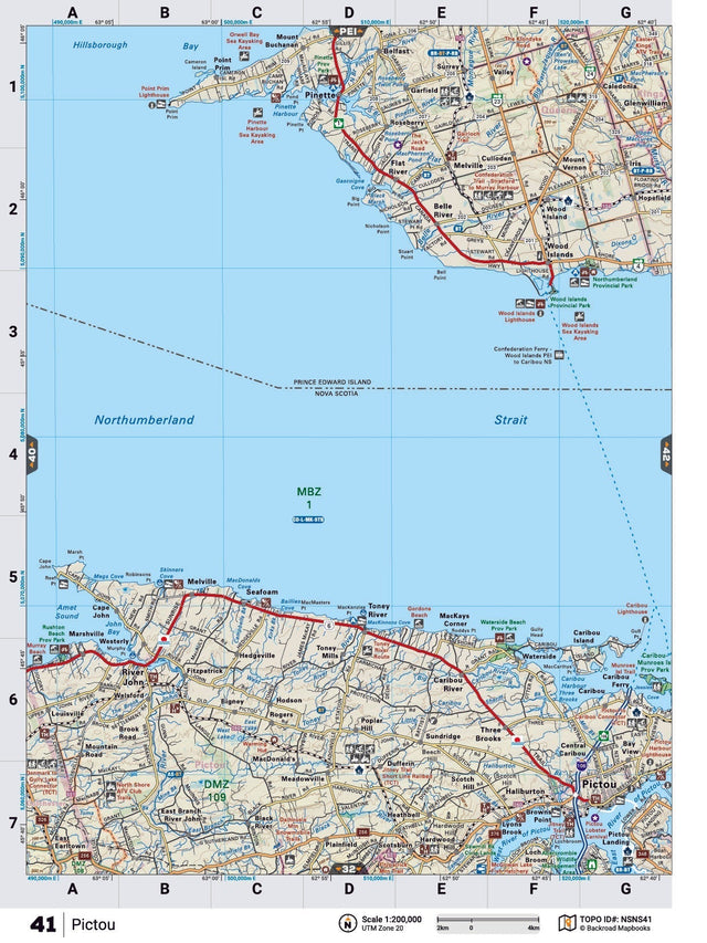 NSNS41 Wall Map - Pictou - Backroad Maps