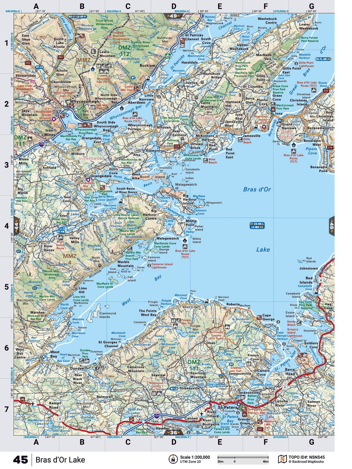 NSNS45 TOPO Map Bras dOr Lake