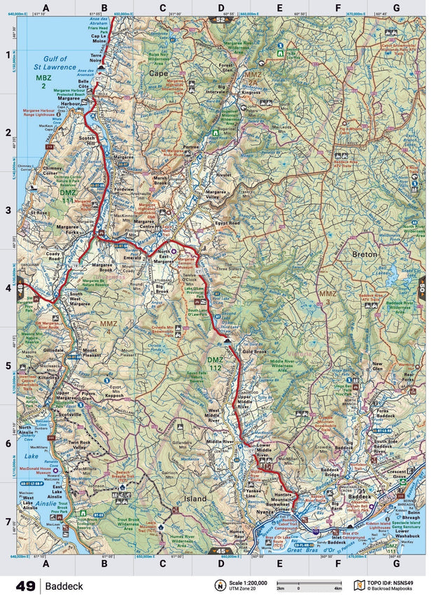 NSNS49 Wall Map - Baddeck - Backroad Maps